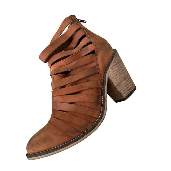 FREE PEOPLE HYBRID STRAPPY LEATHER BOOTIE BOOT TERRACOTTA LEATHER SIZE 8 8.5 US - Picture 8 of 14
